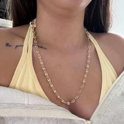 Coffee Bean Chain 6mm 18K Yellow Gold 60cm - 10.36g