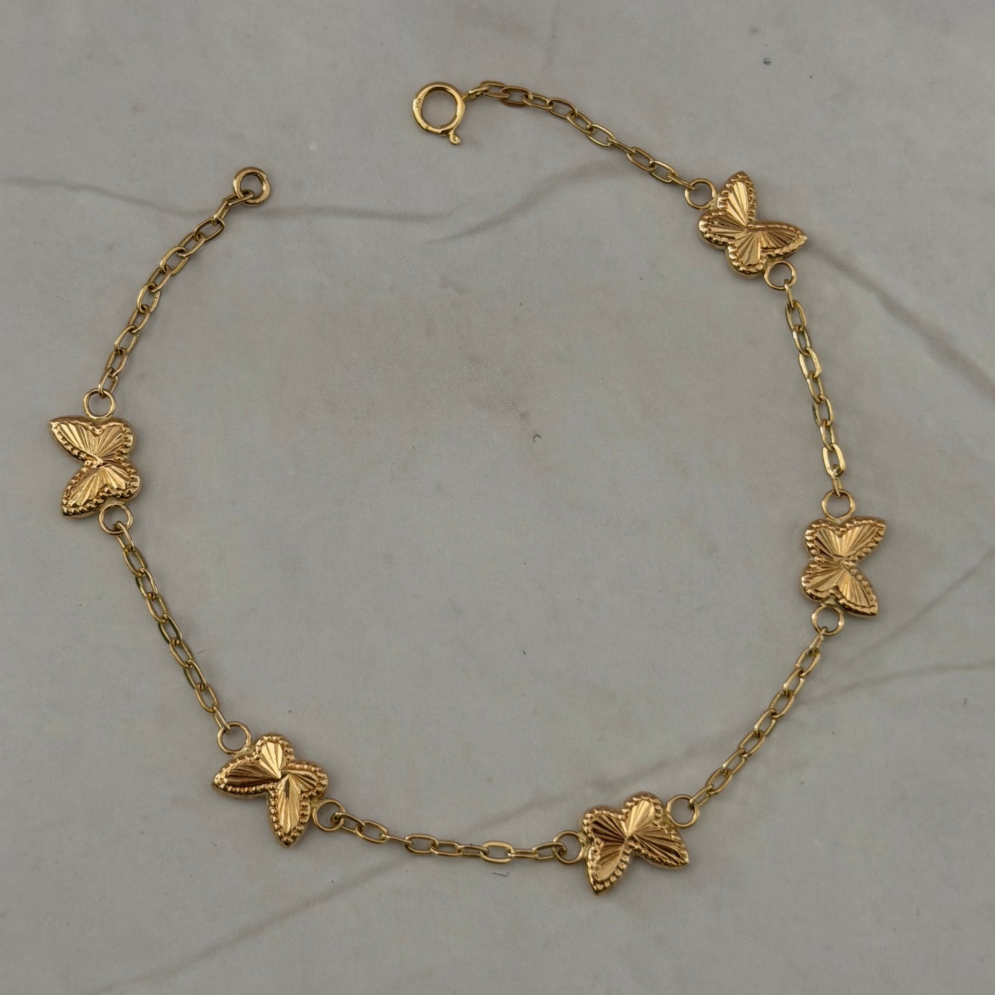 18K YELLOW GOLD BUTTERFLY ROLON BRACELET 17.5CM - 2.37GR