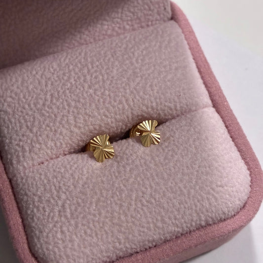 DIAMOND-CUT BEAR STUDS 18K YELLOW GOLD - 0.56GR