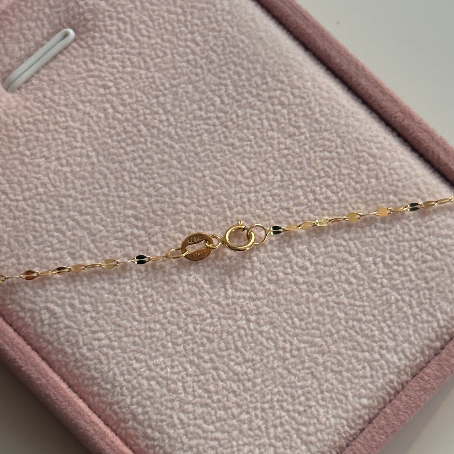18K YELLOW GOLD ITALY SMOOTH CRISPET CHAIN 50CM - 1.0GR