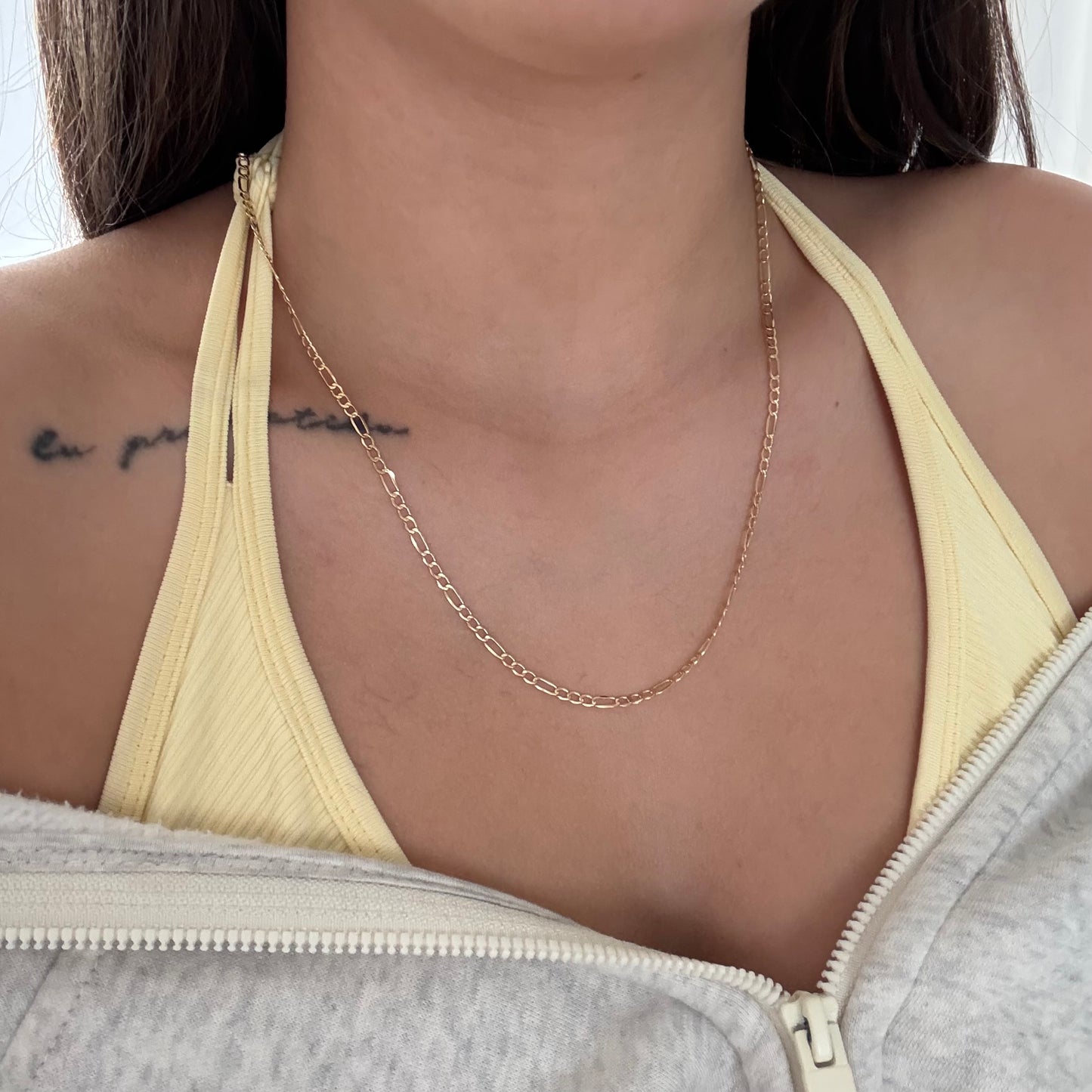 3X1 FIGARO CHAIN ​​3MM YELLOW GOLD ITALY 18K 50CM - 2.55GR