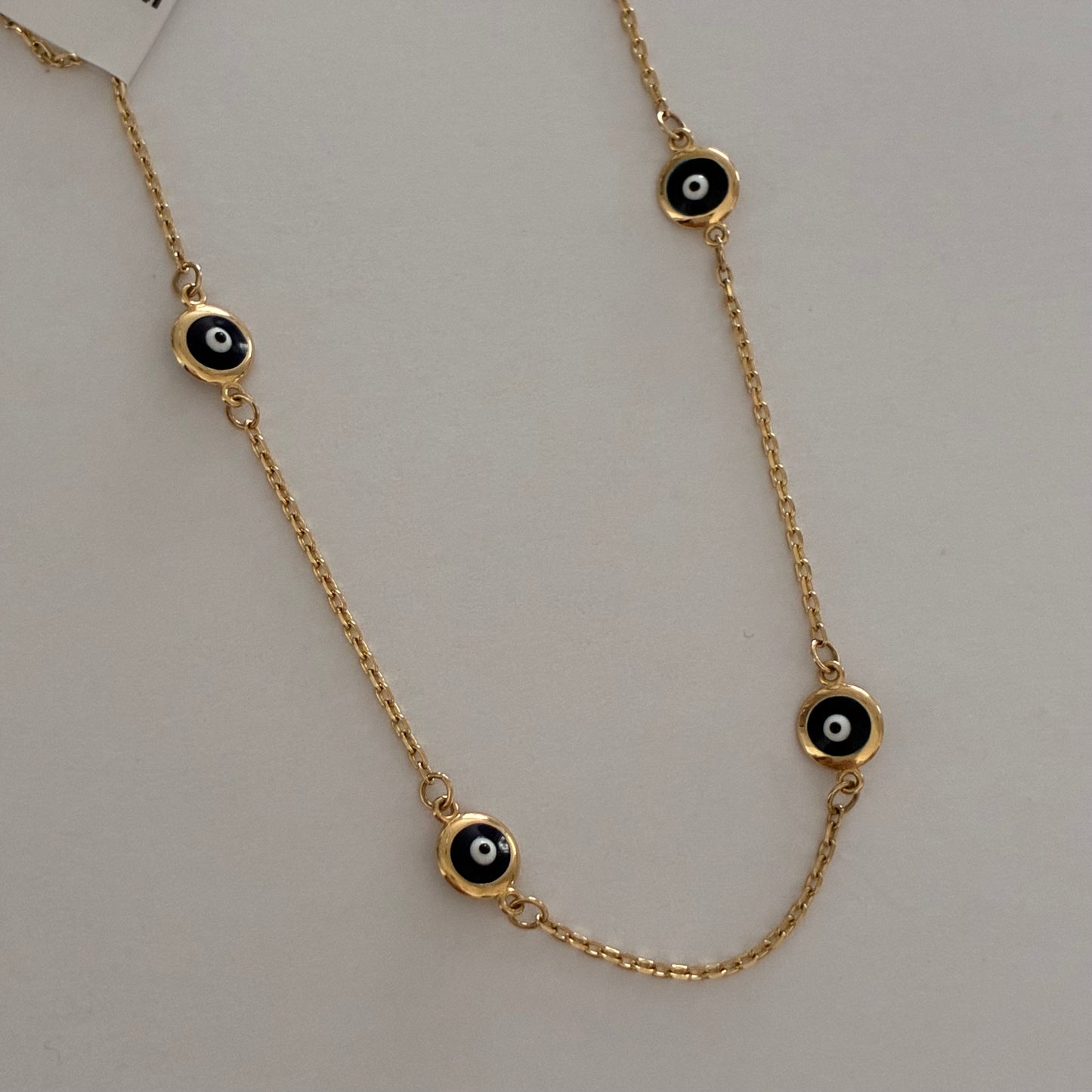 Turkish Eye Protection Bracelet, Classic, Yellow Gold, Italy, 18K, 18cm - 1.26g