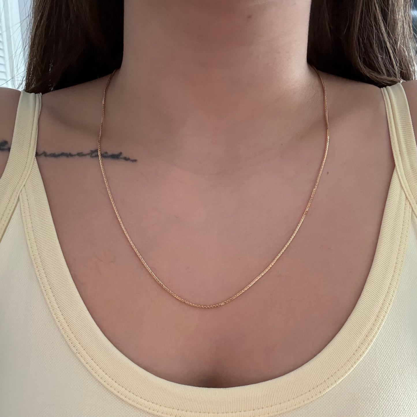 CADENA MINI FRANCO DIAMANTADA 1.5MM ORO AMARILLO ITALY 18K 50CM - 4,39GR