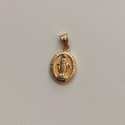 VIRGIN OF THE MIRACULOUS PENDANT 2.2CM 18K YELLOW GOLD - 0.95GR