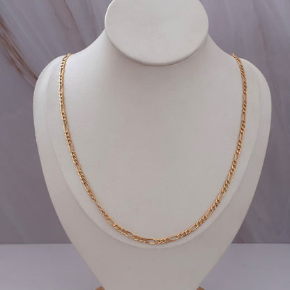 CADENA 3X1 FIGARO 4,45GR 60CM 3,35MM ORO AMARILLO ITALY 18K
