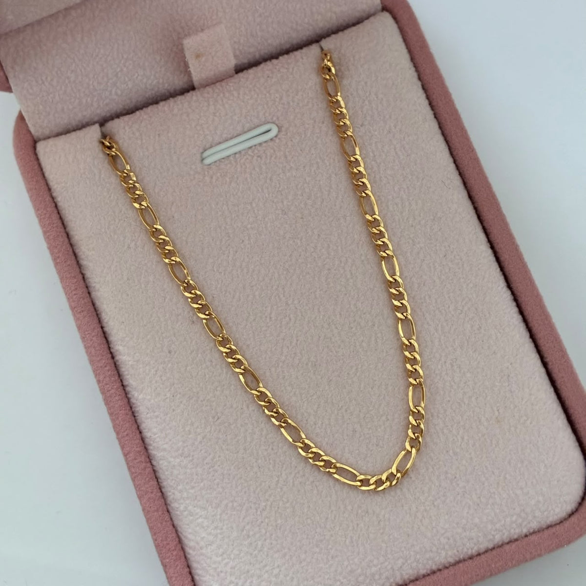 CADENA 3X1 FIGARO 4,45GR 60CM 3,35MM ORO AMARILLO ITALY 18K
