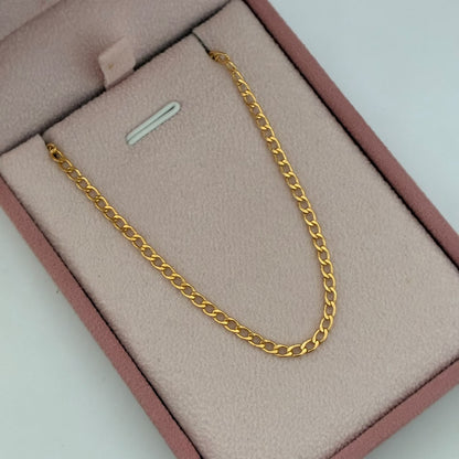 CADENA CUBANA MARTILLADA 3,07GR 60CM 2,5MM ORO AMARILLO ITALY 18K