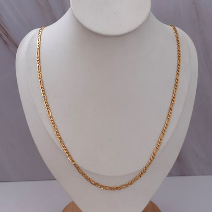 CADENA 3X1 FIGARO 7,28GR 70CM 3,3MM ORO AMARILLO ITALY 18K