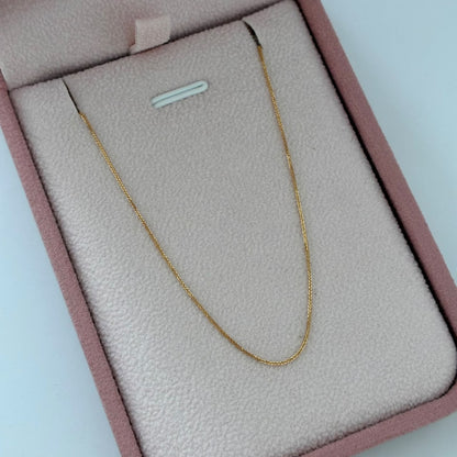 CADENA MINI FRANCO 0,8GR 60CM 0,9MM ORO AMARILLO ITALY 18K