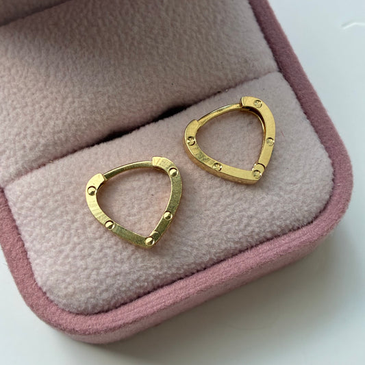 CANDONGAS HEART CLIP DIAMOND POINTS 1CM YELLOW GOLD ITALY ESP 18K - 1.47GR