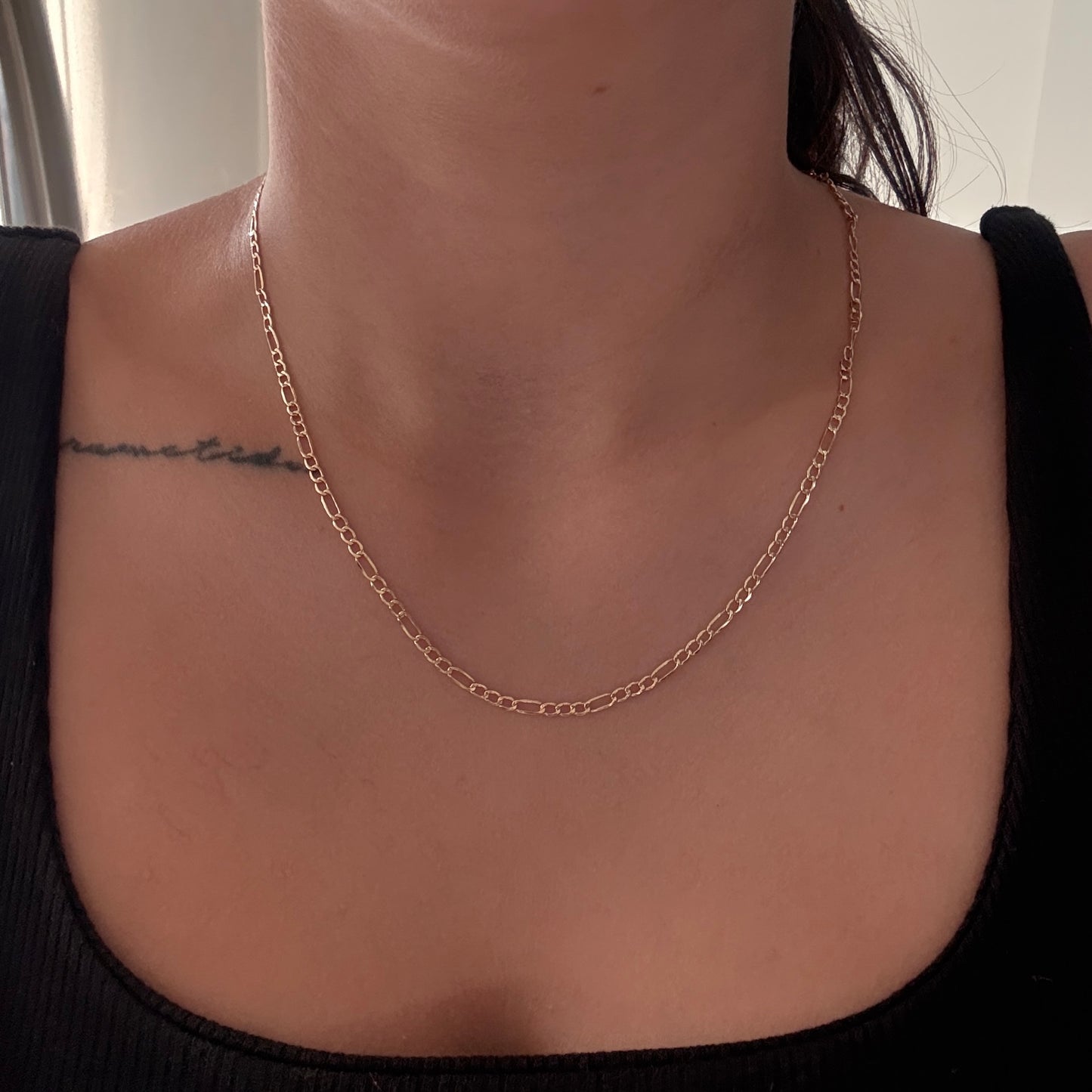 3X1 FIGARO CHAIN 3MM YELLOW GOLD ITALY 18K 45CM - 2.3GR