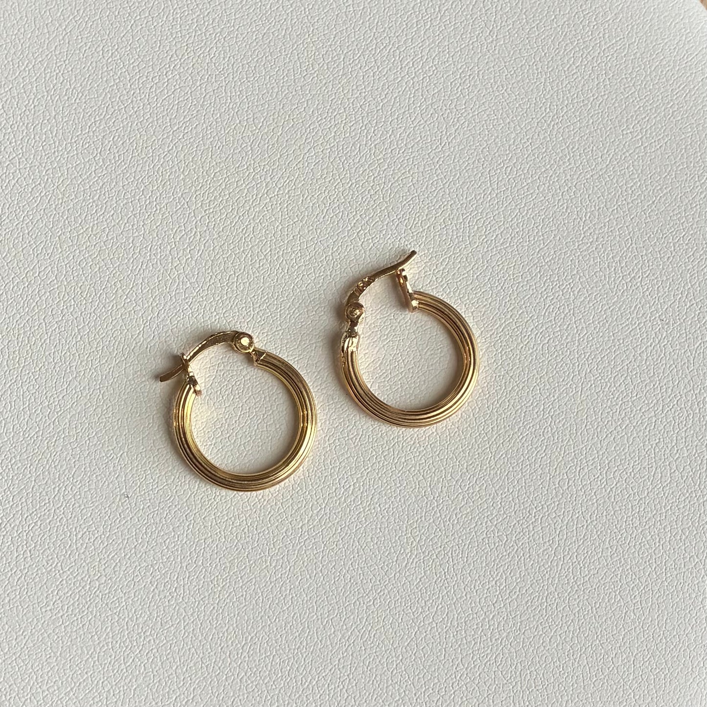 CANDONGAS RAYADAS 1.2CM ORO AMARILLO 18K - 1,07GR
