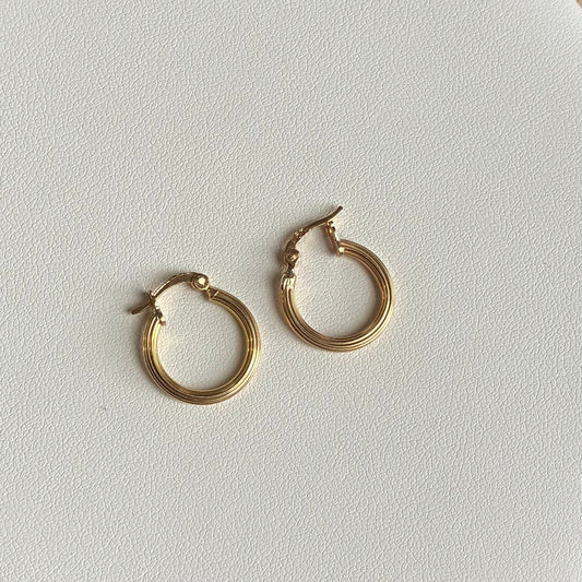 CANDONGAS RAYADAS 1.2CM ORO AMARILLO 18K - 1,07GR