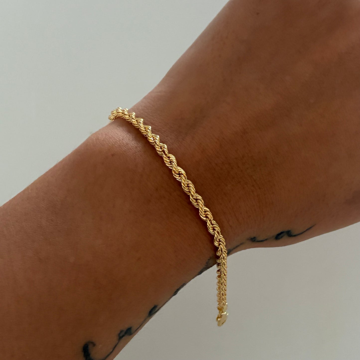 3MM YELLOW GOLD 18K ITALY BOW BRACELET 20.5CM - 3.13GR