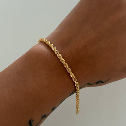 3MM YELLOW GOLD 18K ITALY BOW BRACELET 20.5CM - 3.13GR