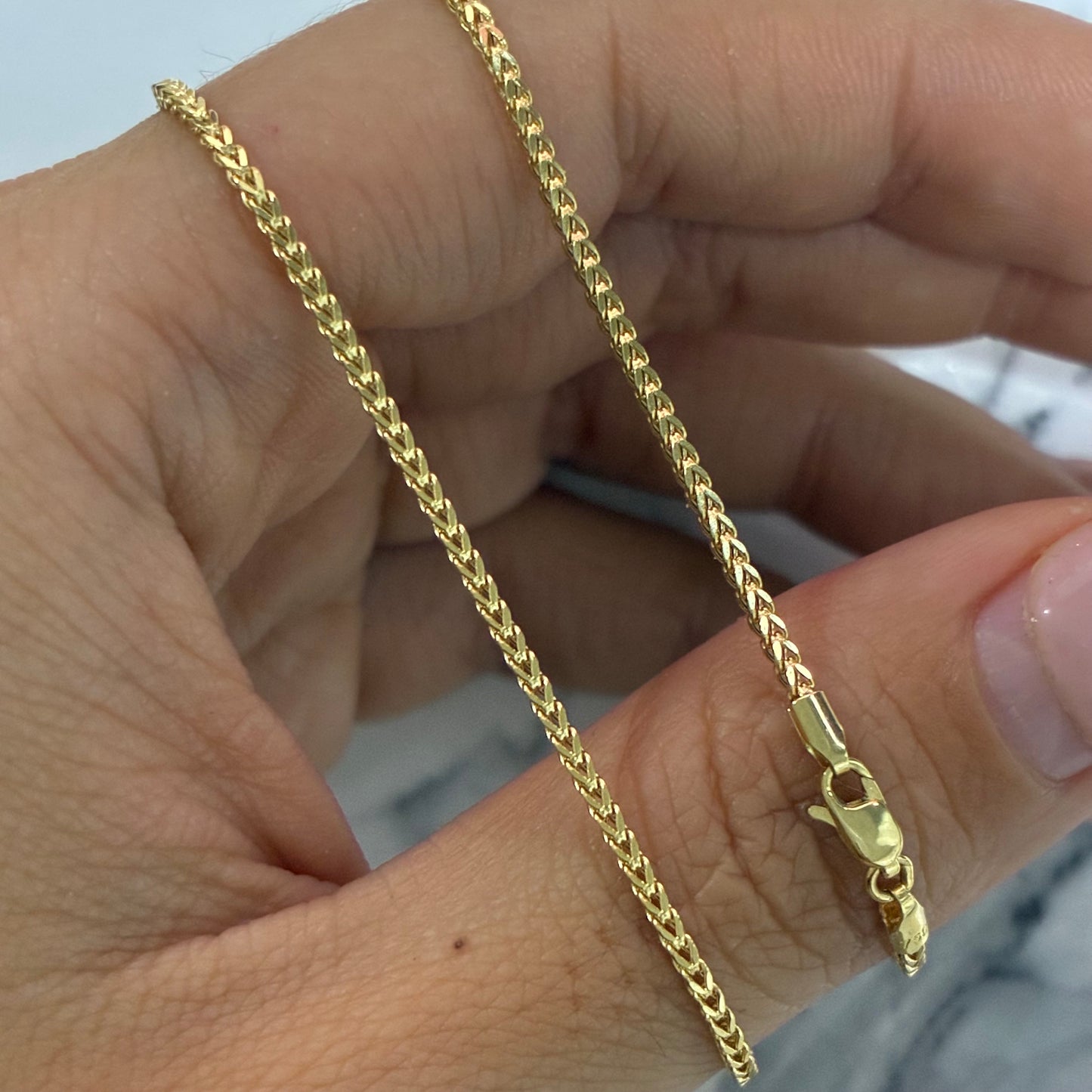MINI FRANCO CHAIN 1.35MM ITALIAN YELLOW GOLD 18K - 40CM 2.42GR