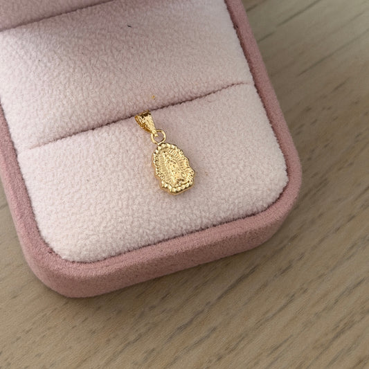 VIRGIN OF GUADALUPE PENDANT SILHOUETTE WITH BORDER 18K YELLOW GOLD - 0.41GR