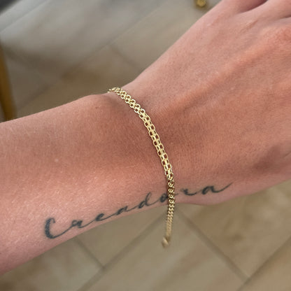 PULSERA TEJIDO CHINO UN CARRIL 3MM ORO AMARILLO ITALY 18K19,5CM - 2,55GR