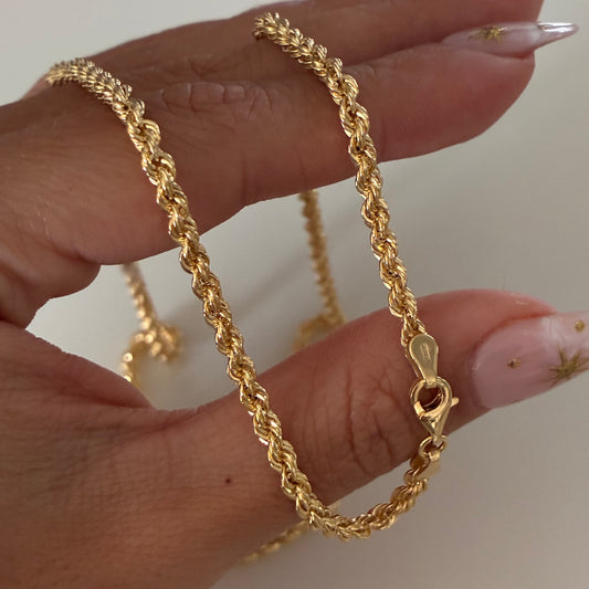 3MM YELLOW GOLD 18K ITALY BOW CHAIN ​​50CM - 6.92GR