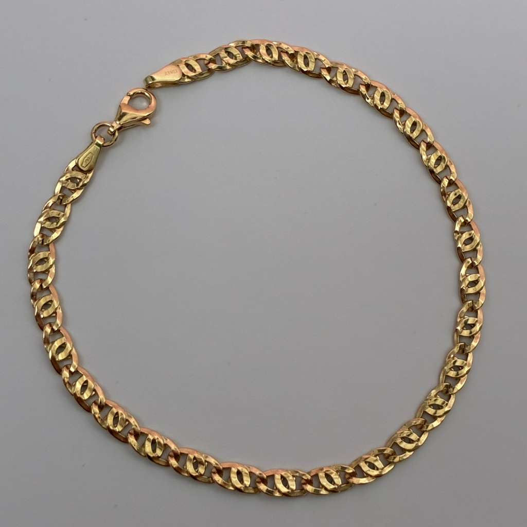 PULSERA ESCALERA GARIBALDI 4MM ORO AMARILLO ITALY 18K - 20CM - 3,7GR