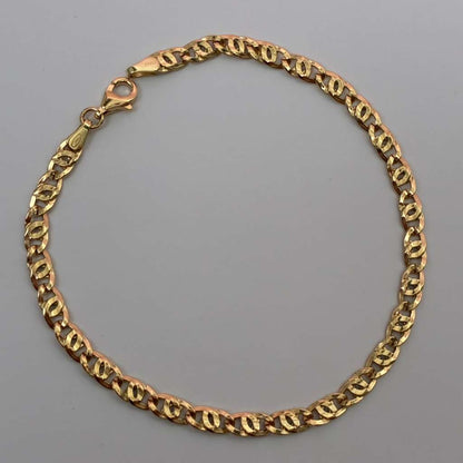 PULSERA ESCALERA GARIBALDI 4MM ORO AMARILLO ITALY 18K - 20CM - 3,7GR