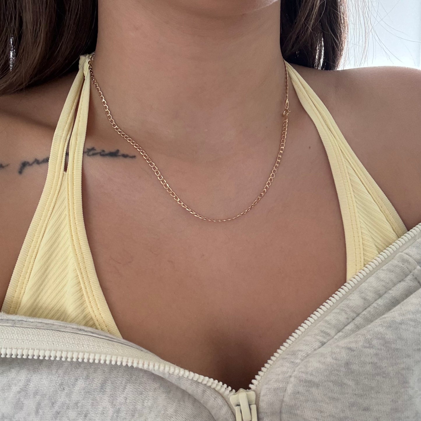 3MM CUBAN CHAIN ​​YELLOW GOLD ITALY 18K 45CM - 2.4GR