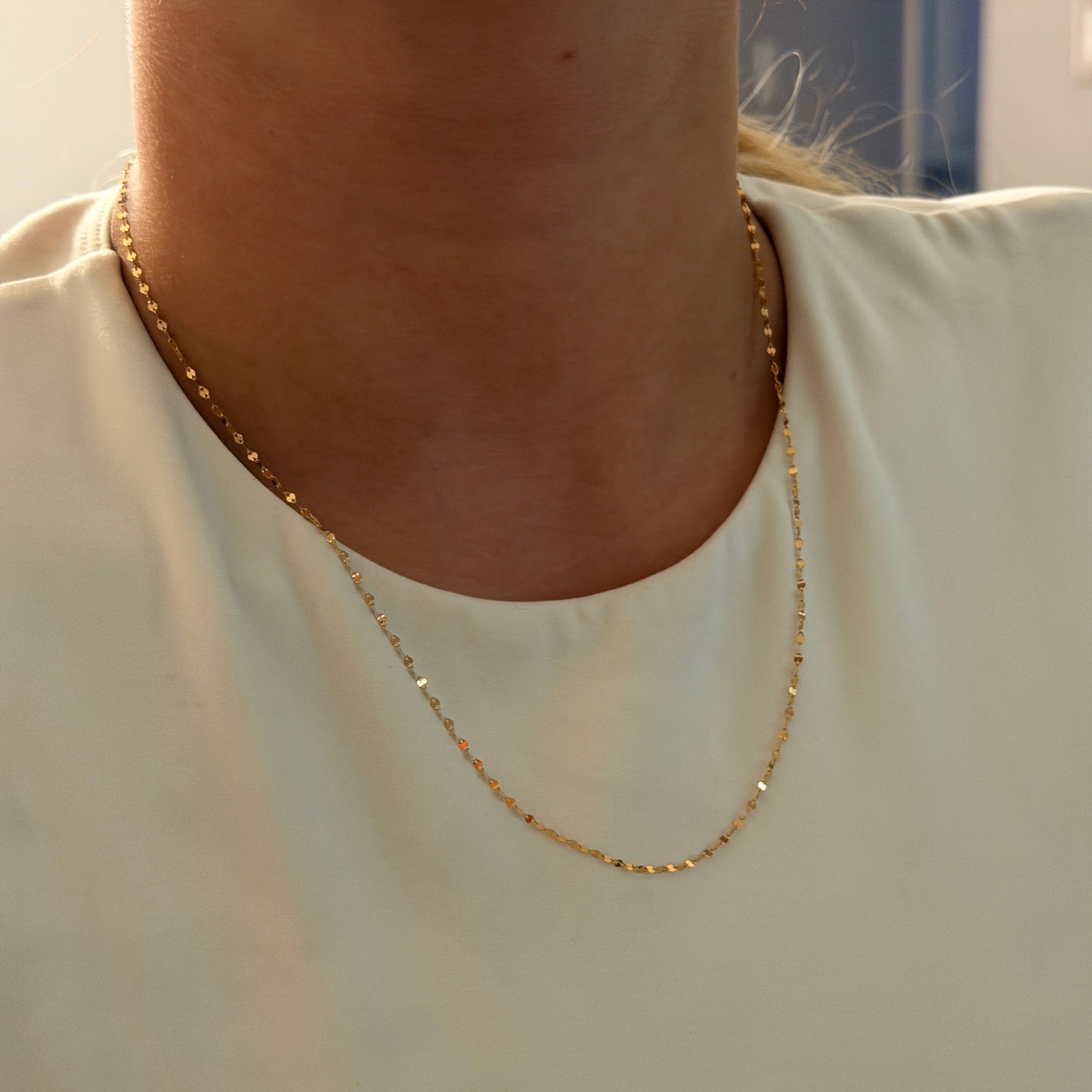 CADENA CRISPETA 0.8MM ORO AMARILLO ITALY 18K 50CM - 0,93GR