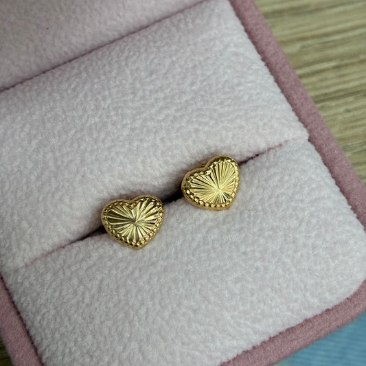 TOPOS CORAZON DIAMANTADOS 8MM ORO AMARILLO COL 18K - 0,78GR