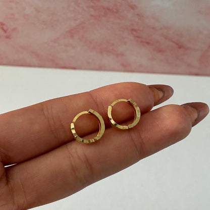 CANDONGAS CLIC DIAMANTADAS 0,9CM ORO AMARILLO ITALY 18K - 1,06GR