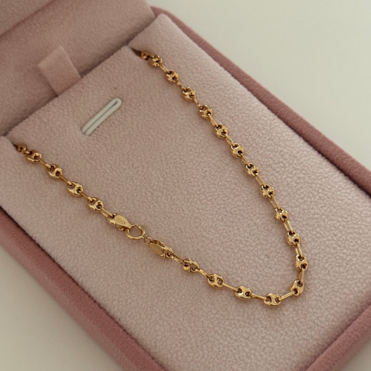 CADENA GRANO DE CAFE 3MM ORO AMARILLO 18K 50CM - 5,73GR