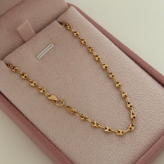 CADENA GRANO DE CAFE 3MM ORO AMARILLO 18K 50CM - 5,51GR