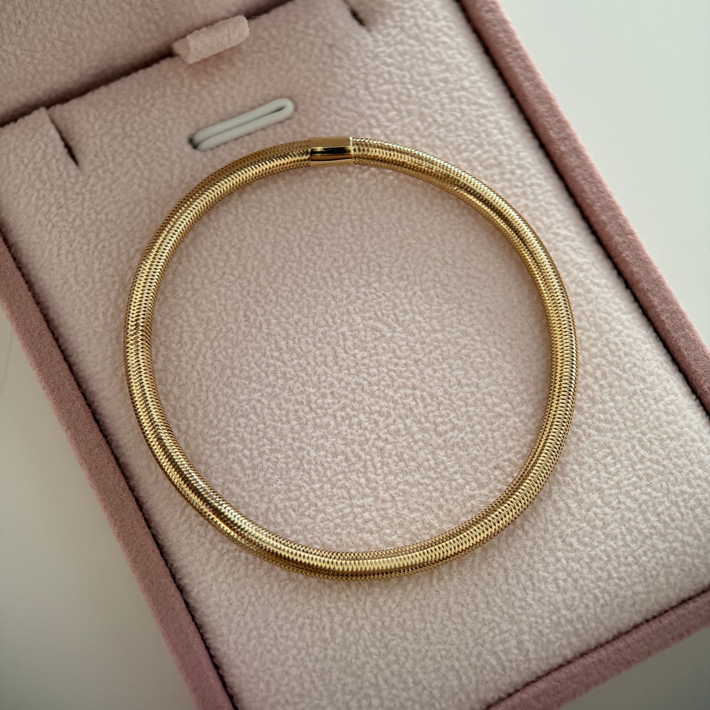 PULSERA ELASTICO TIPO MALLA 3MM ORO AMARILLO ITALY ESP 18K 16CM A 18CM - 1,3GR