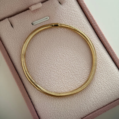 PULSERA ELASTICO TIPO MALLA 3MM ORO AMARILLO ITALY ESP 18K 16CM A 18CM - 1,3GR