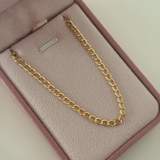 CUBAN CHAIN 4MM YELLOW GOLD ITALY 18K 60CM - 5.53GR