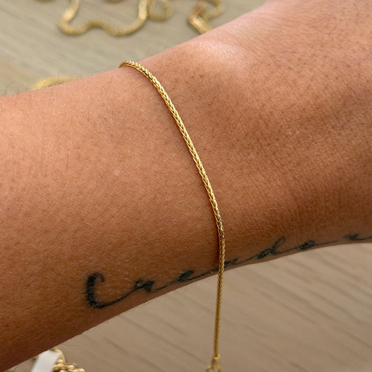 MINI FRANCO BRACELET 1.15MM YELLOW GOLD ITALY 18K - 19.5CM 1.84GR