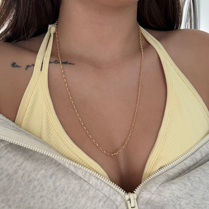 18K YELLOW GOLD COFFEE BEAN LADDER CHAIN ​​60CM - 4.78GR