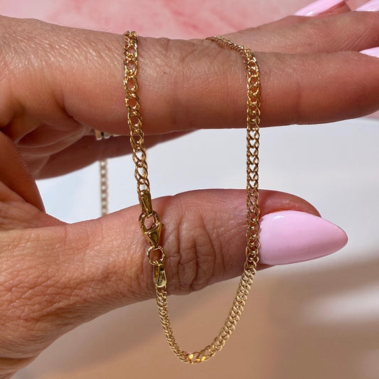 CADENA DOBLE BARBADA 2MM ORO AMARILLO ITALY 18K 50CM - 2,9GR