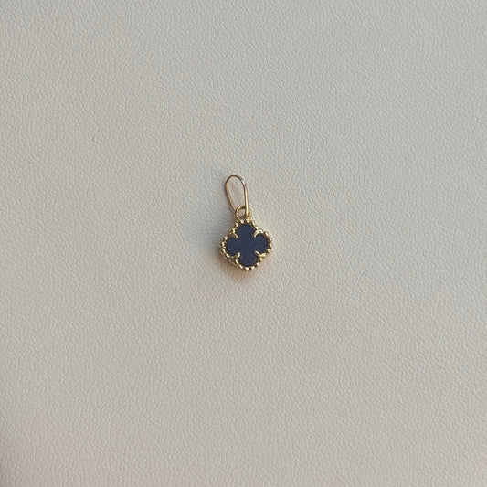 PURPLE CLOVER PENDANT 1.5CM 18K YELLOW GOLD - 0.71GR