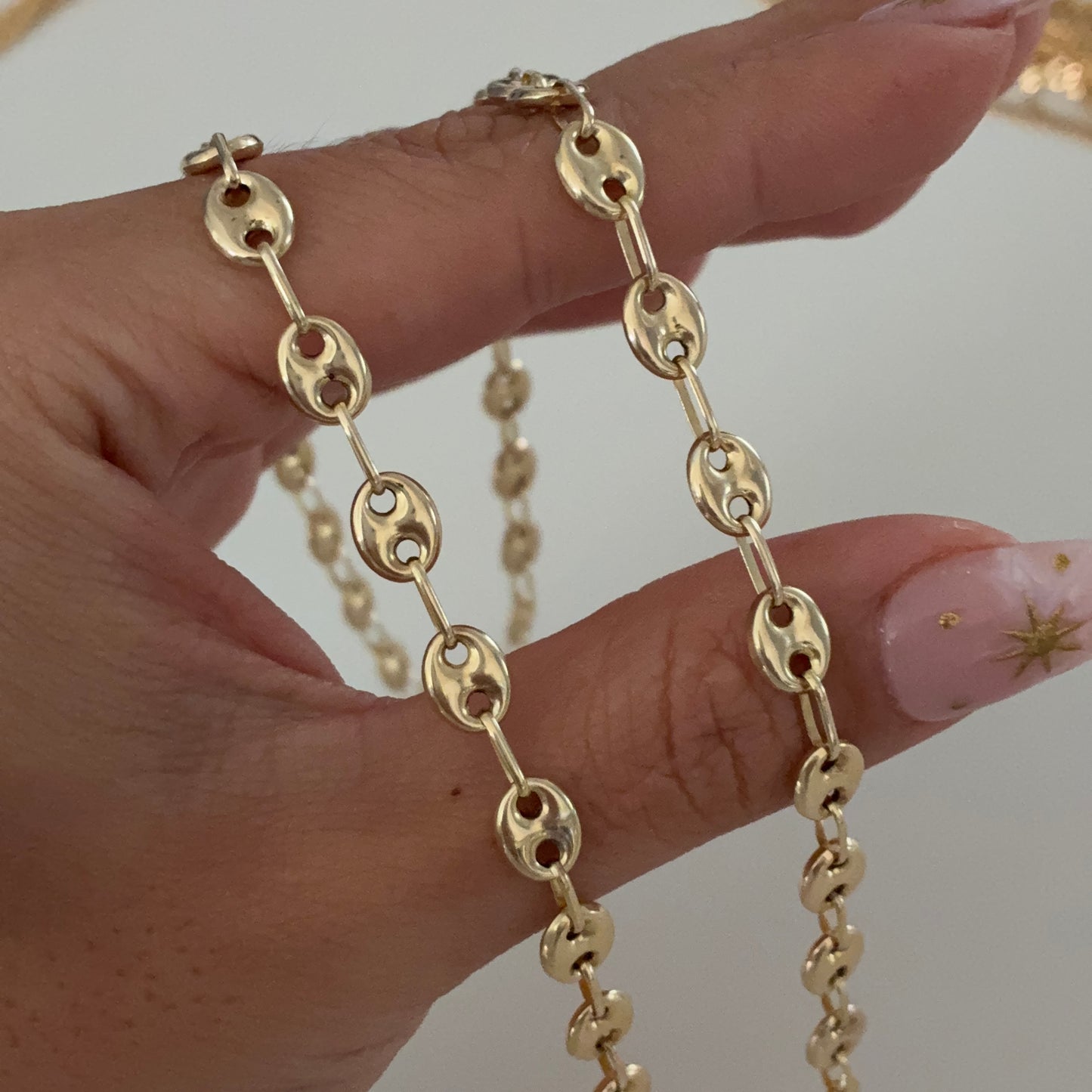 Coffee Bean Chain 6mm 18K Yellow Gold 60cm - 10.36g