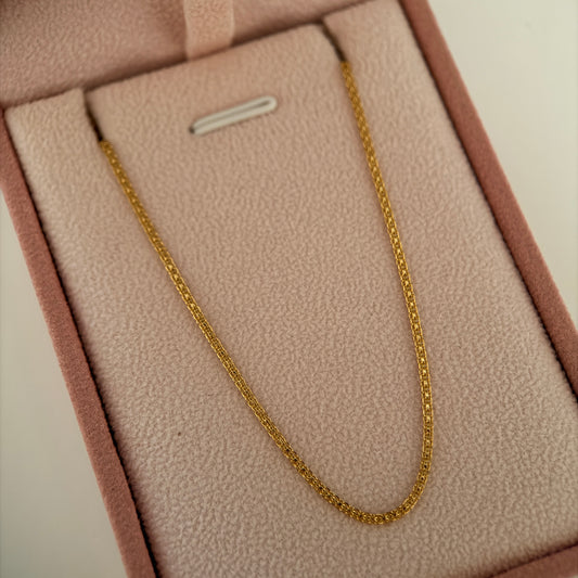 MINI CHINA CHAIN SINGLE RAIL 1.4MM YELLOW GOLD ITALY 18K 45CM - 2.53GR