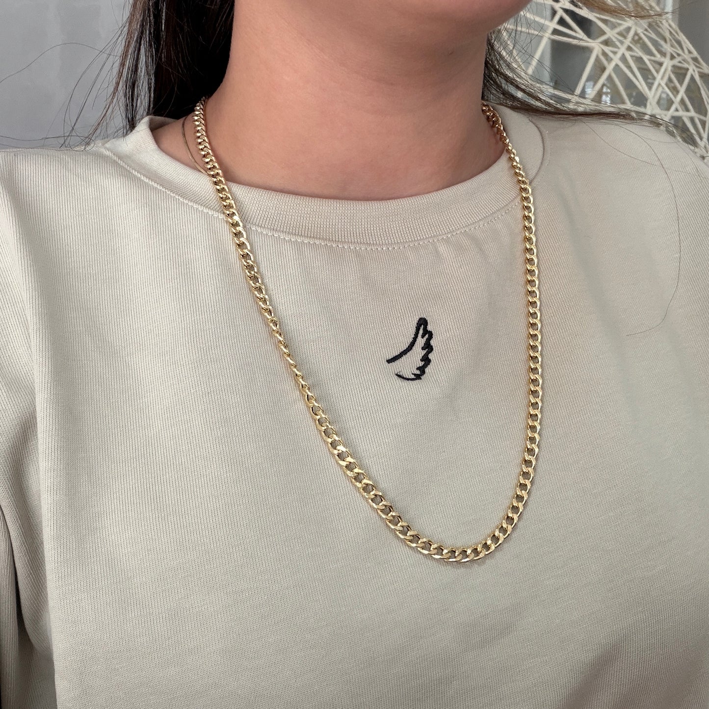 ROUND CUBAN CHAIN ​​5.57MM YELLOW GOLD ITALY 18K - 60CM 9.34GR