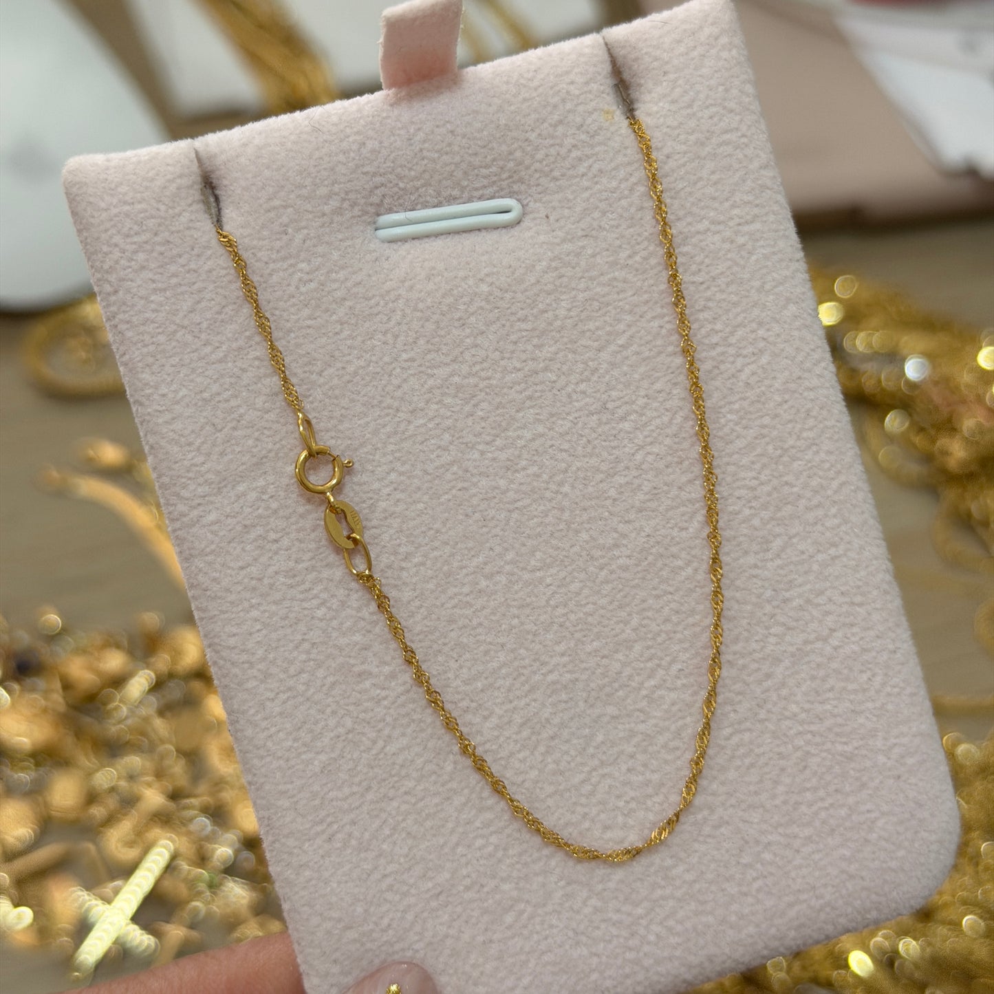 SINGAPORE CHAIN 0.8MM YELLOW GOLD ITALY 18K - 50CM 1.09GR