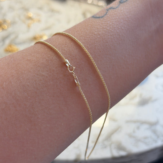 MINI KOREAN CHAIN 1.3MM YELLOW GOLD ITALY 18K 50CM - 2.11GR