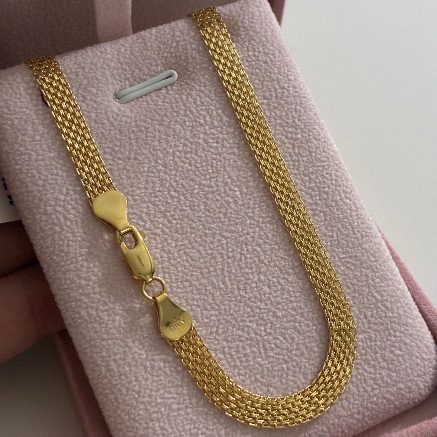 CADENA CHINA TRES CARRILES 5.5MM ORO AMARILLO ITALY 18K 60CM - 11,71GR