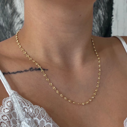CADENA GRANO DE CAFÉ LISO 3MM ORO AMARILLO COL 18K 50CM - 4,08GR