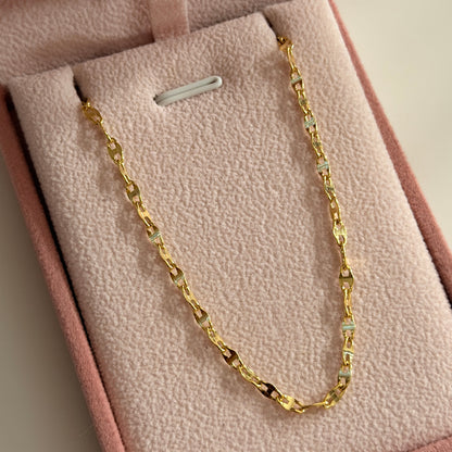 CADENA CRISPETA ESTILO ESCALERA 2.5MM ORO AMARILLO ITALY 18K 60CM - 2,94GR