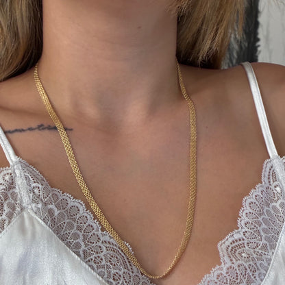 CADENA CHINA DOS CARRILES 4.5MM ORO AMARILLO ITALY 18K 60CM - 6,4GR