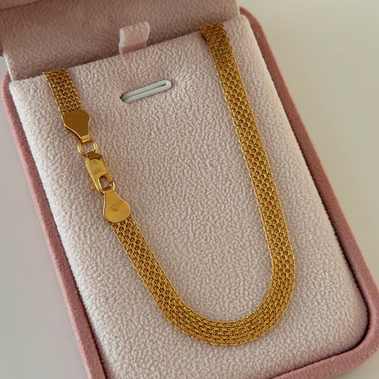 CADENA CHINA TRES CARRILES 5.5MM ORO AMARILLO ITALY 18K 60CM - 12,36GR