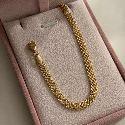 PULSERA CHINA DOBLE CARRIL 4.5MM ORO AMARILLO ITALY 18K 19CM - 2,73GR