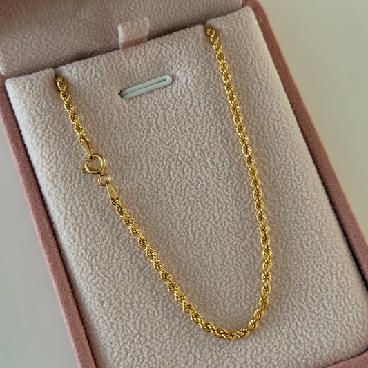 ROPE CHAIN 2.2MM YELLOW GOLD ITALY 18K 60CM - 3.44GR